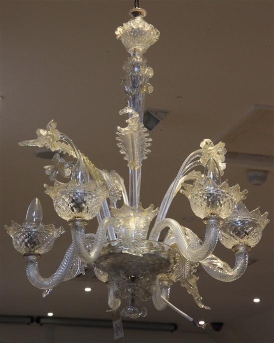 A Venetian style six branch chandelier, approx.30in. drop